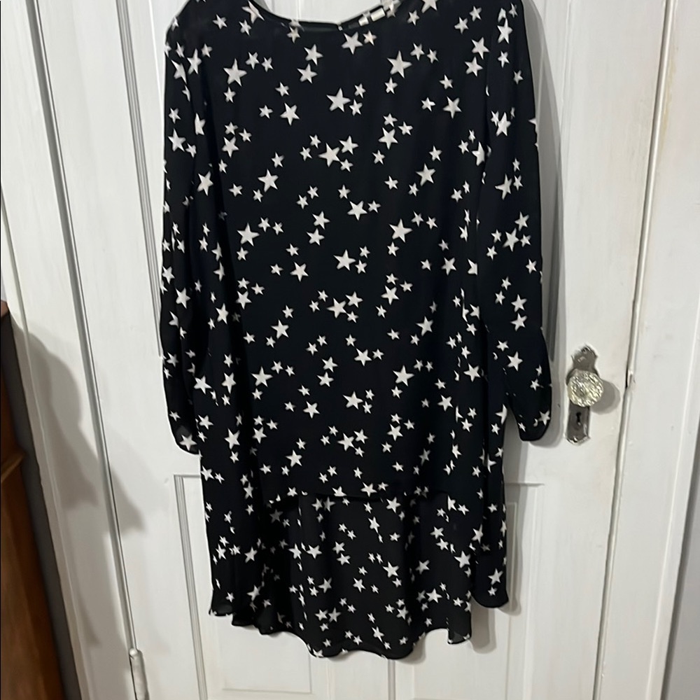 Black Star Print Women's Dress